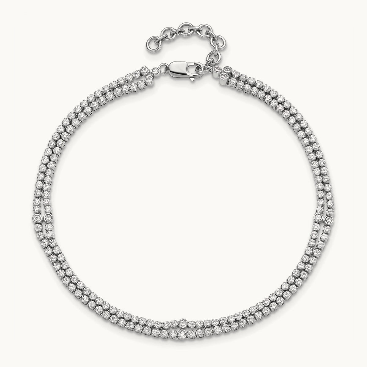 2 Strand with Ext Bracelet, 2.75 ct tw Lab-Grown Diamond