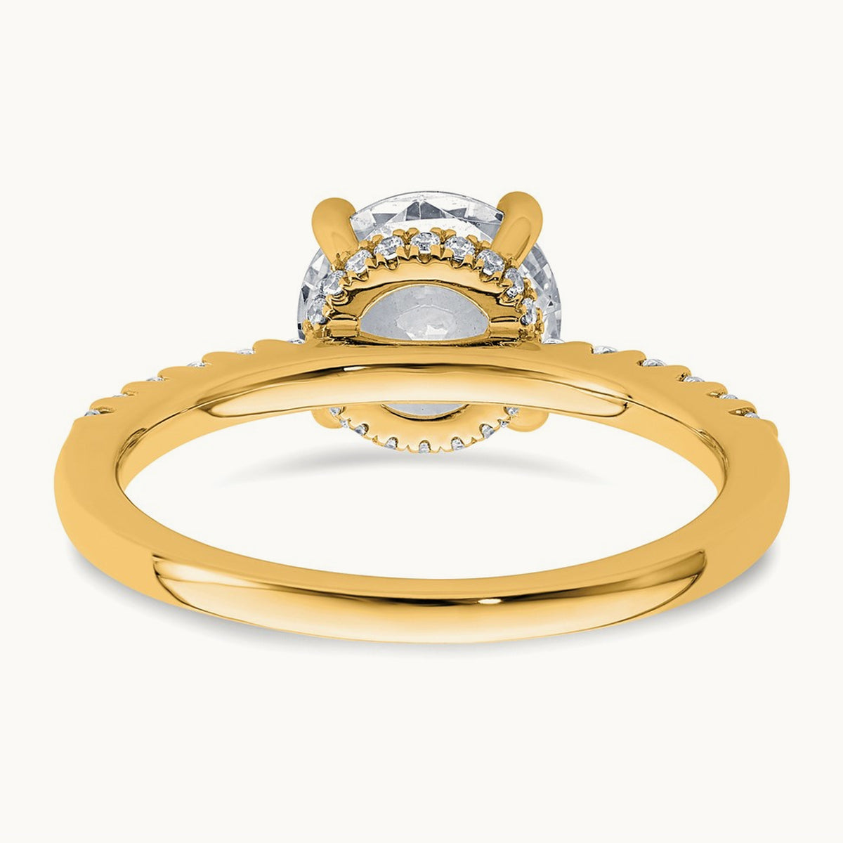 Round Engagement Ring, 1.25-2.75 ct tw Lab-Grown Diamond — 2 1/4 ct, 14K Yellow Gold