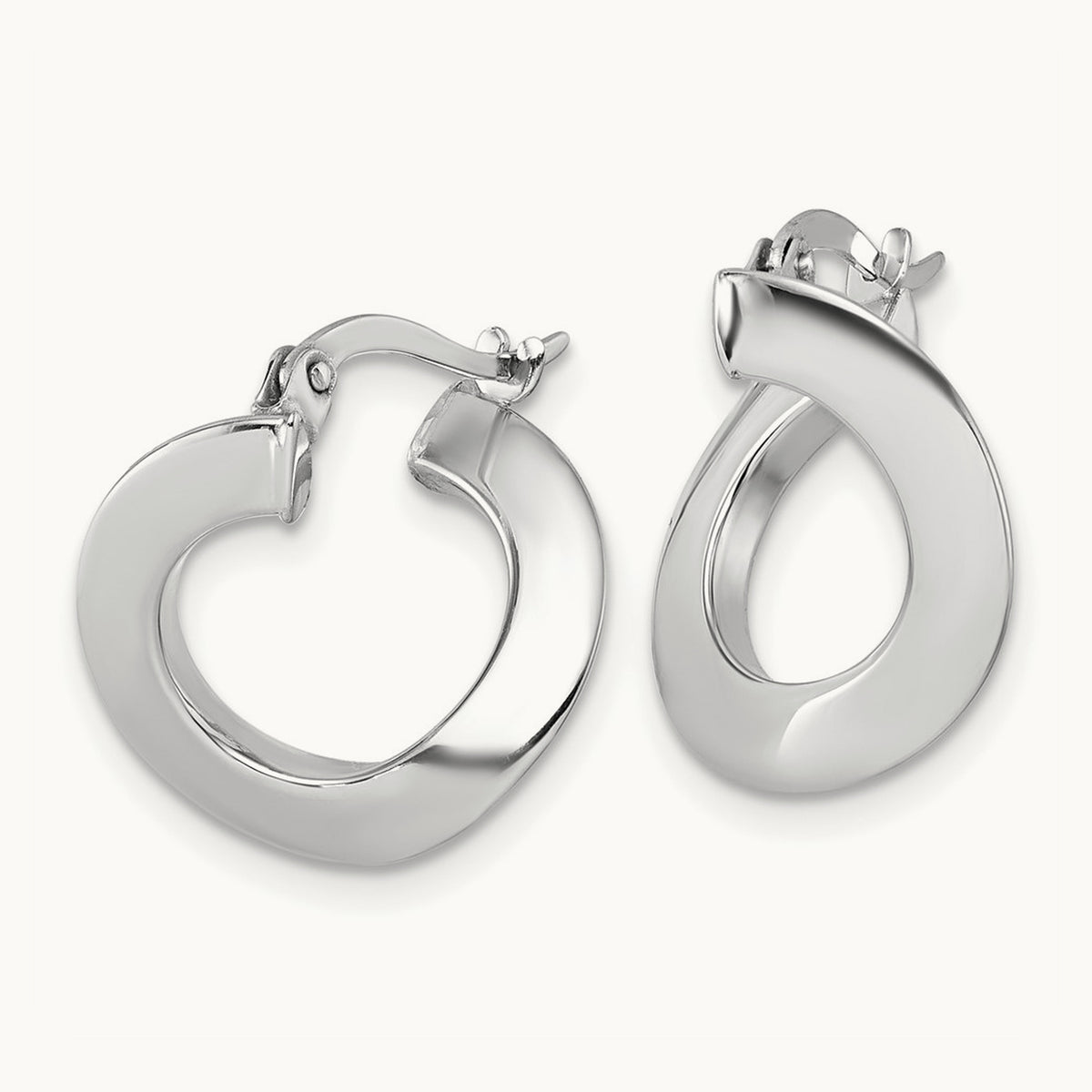 Polished Twisted Oval Hoop Earrings — photo set