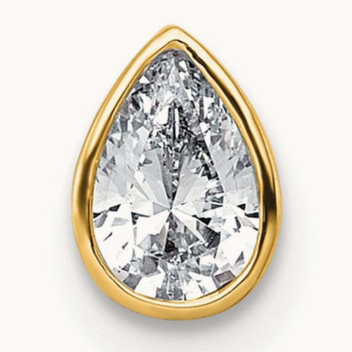Pear Bezel Chain Slide, 0.25-3.00 ct tw Lab-Grown Diamond — 3/8 ct, VS (Best), 14K Yellow Gold