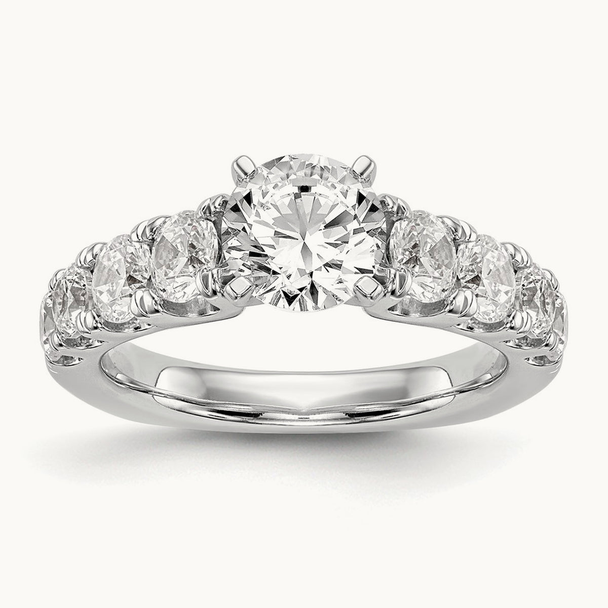 Peg Set Ring, 1.25 ct tw Lab-Grown Diamond — 14K White Gold