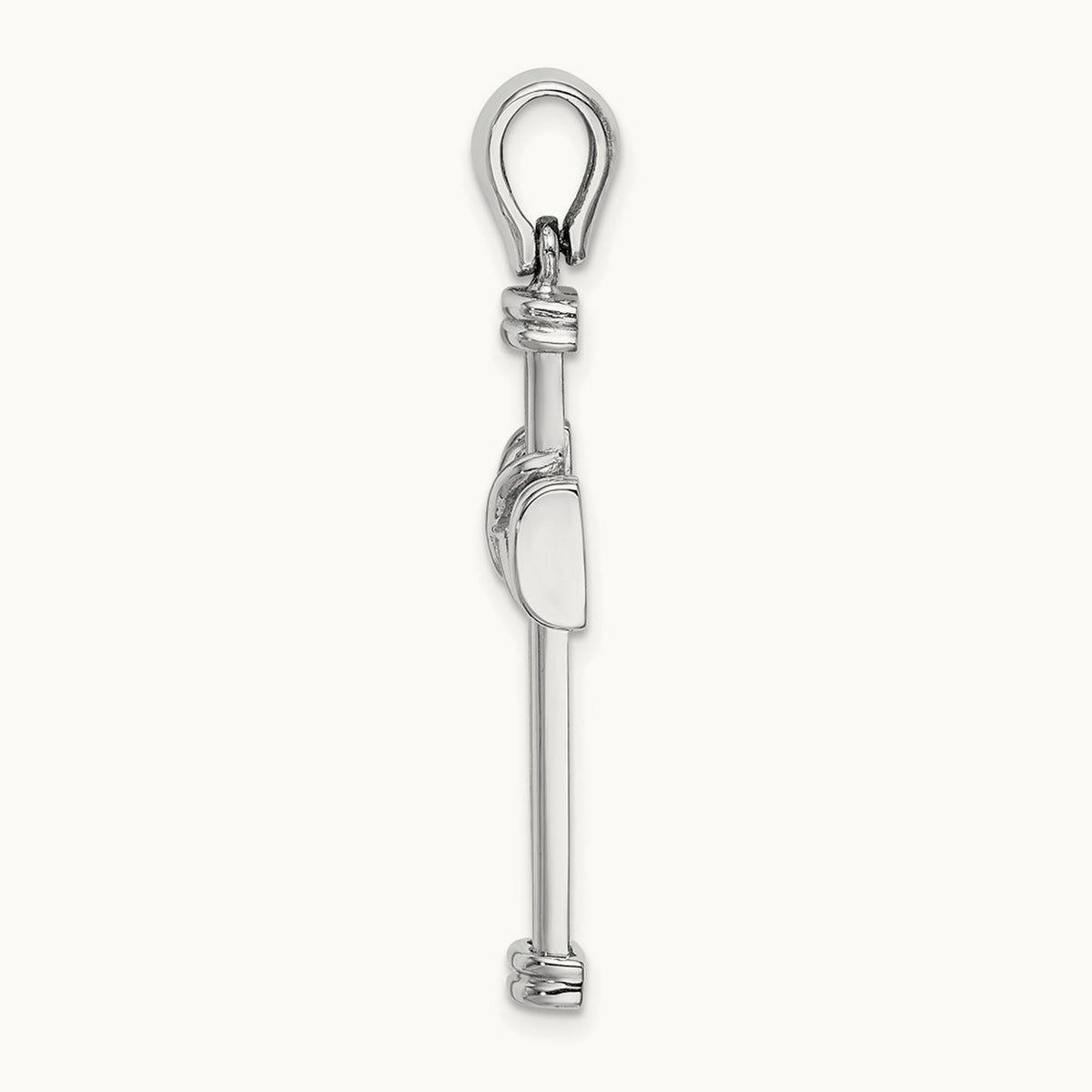 w/ X In Center Of Cross Charm, 14K White Gold