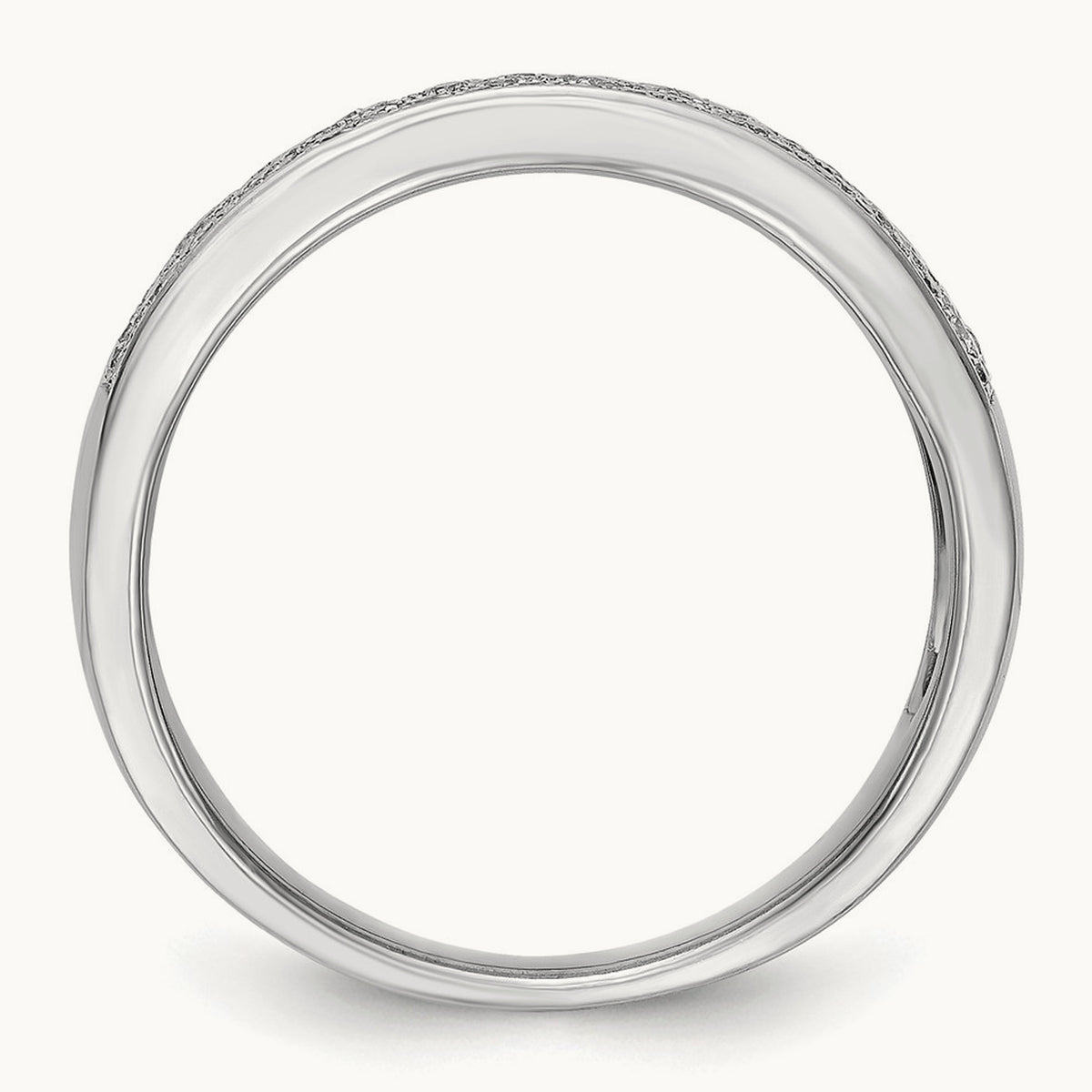 Micro Pave Diamond Band, 14K White Gold