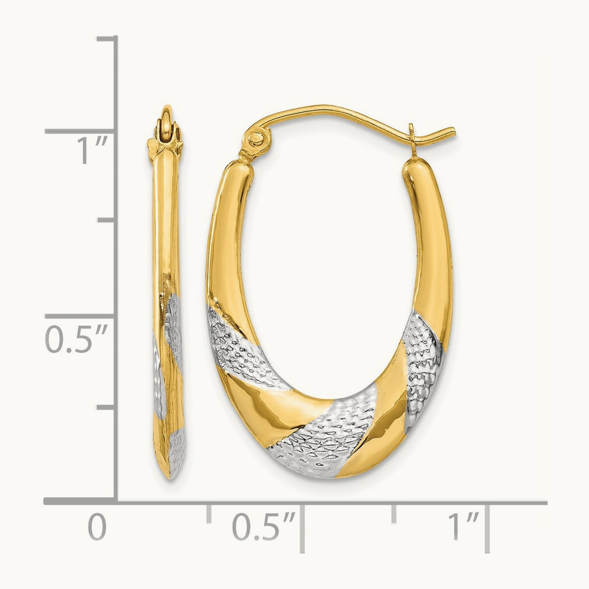 & Hollow Oval Hoop Earrings — photo set