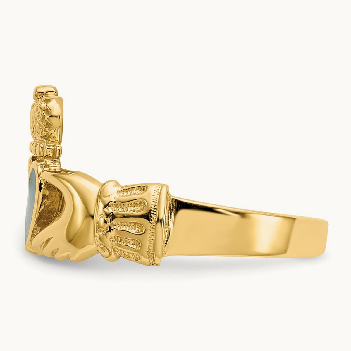 Enamel Claddagh Ring, 14K