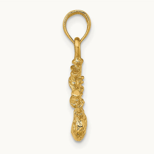 3-D Bagpipes Charm, 14K