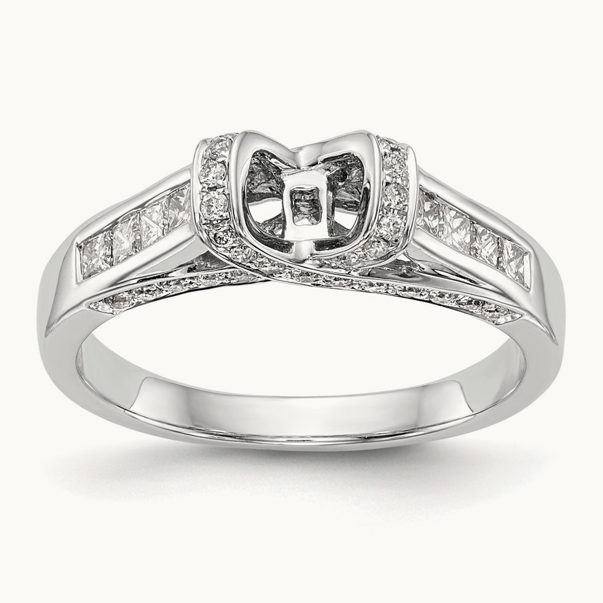Peg Set Semi-Mount Engagement Ring, 0.50 ct tw