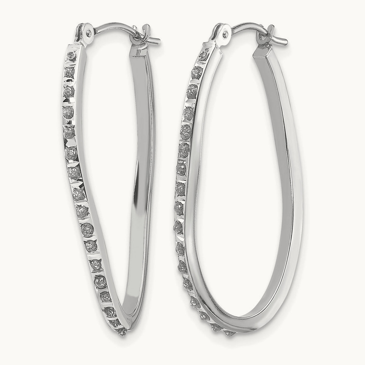 WG Diamond Fascination Diamond Dust/Accent Twist Hoop Earrings, 14K