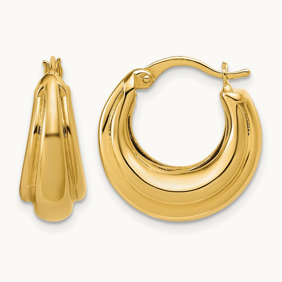 Polished and Grooved Hoop Earrings — Leslie's — photo set