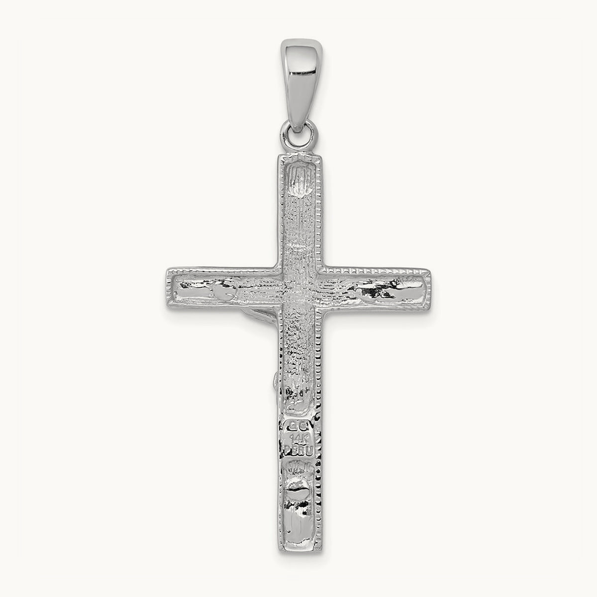 Crucifix Pendant, 14K White Gold