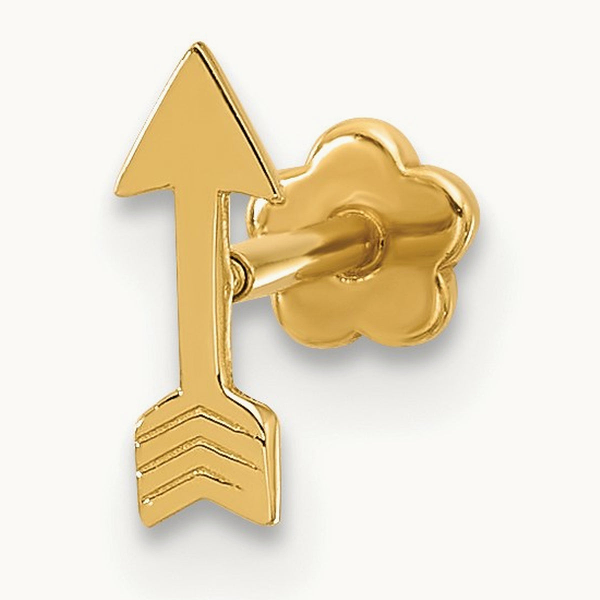 18 Gauge Polished Arrow Cartilage Body Jewelry, 14K