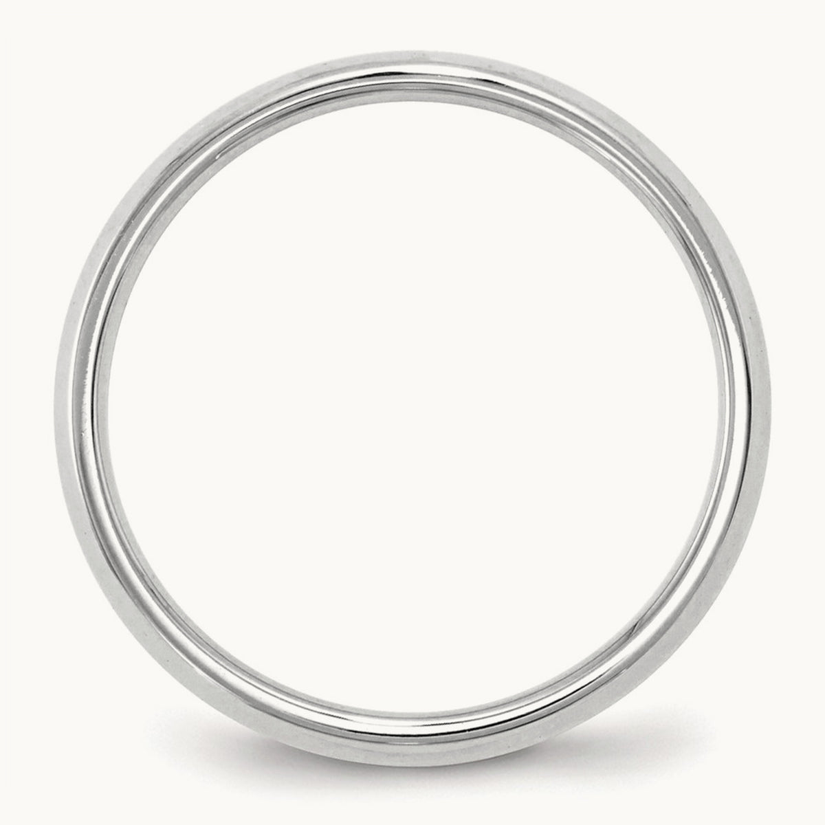 Knife Edge Comfort Fit Band, 2.5mm, 10K White Gold