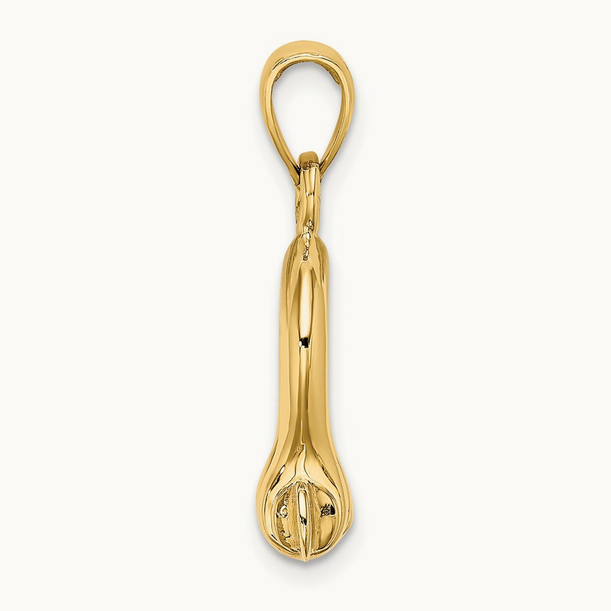 3-D Medium Shackle Link Screw Charm, 14K