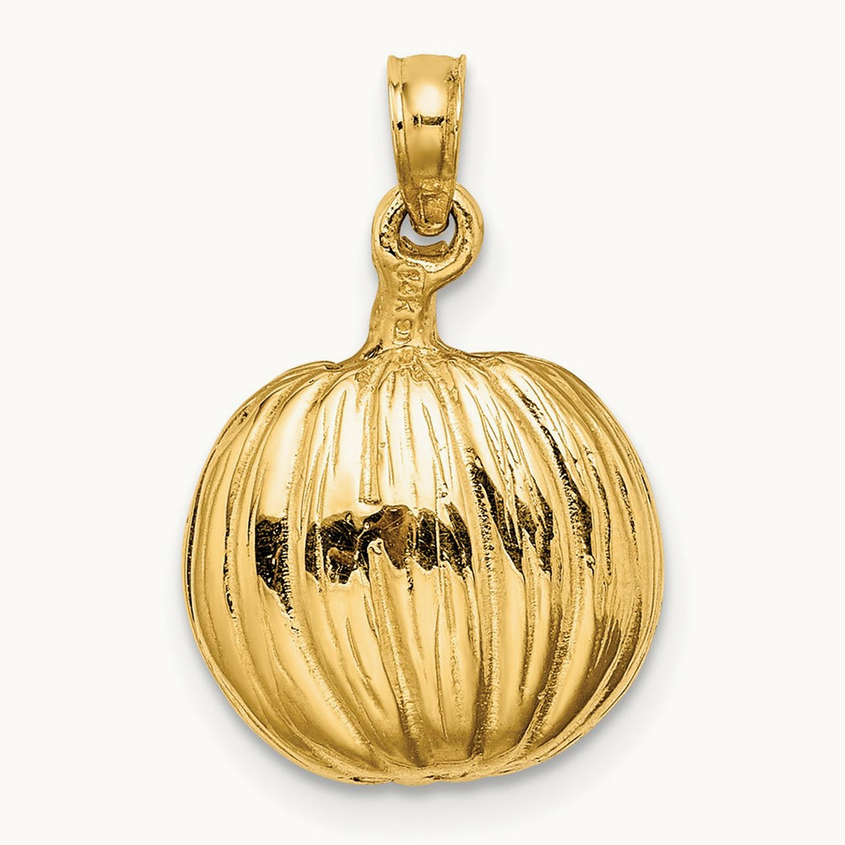 w/Rhodium 3-D Jack-o-Lantern w/Enameled Black Cat and Moon Charm, 14K