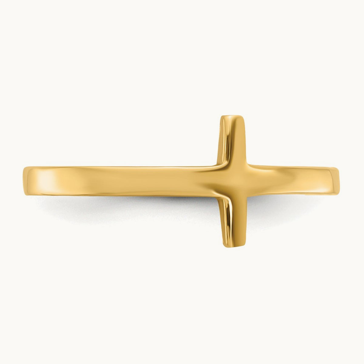 Sideways Cross Ring — 14K Yellow Gold, 7