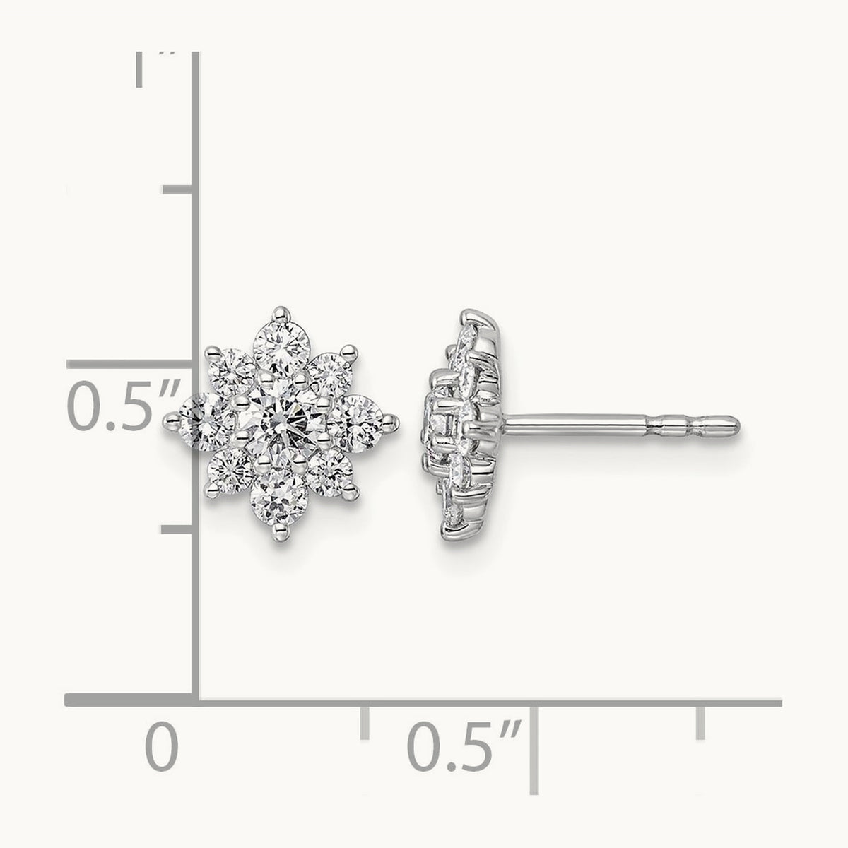 Post Floral Earrings, 0.75-2.50 ct tw Lab-Grown Diamond