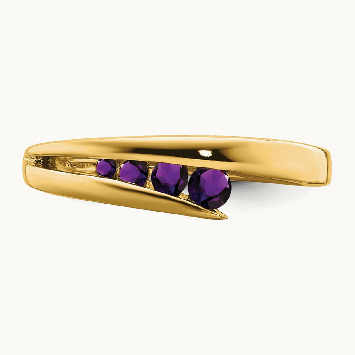 Amethyst 4-stone Ring — 14K Yellow Gold, 7