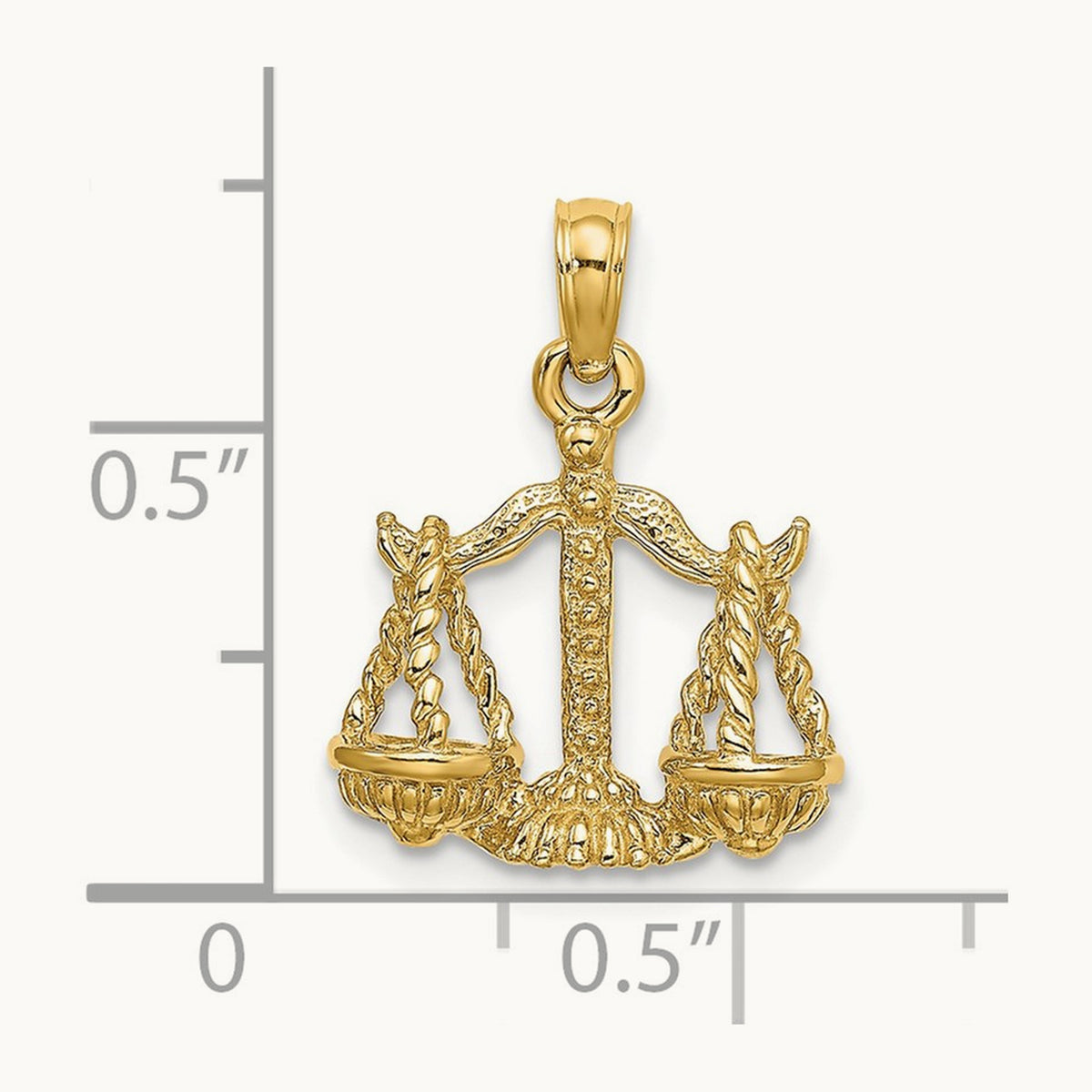 3-D Libra Zodiac Charm, 14K