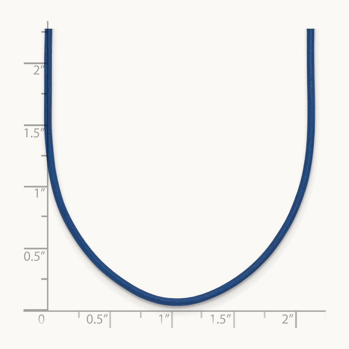 18in Royal Blue Leather Cord Necklace, 1.5mm, 14K
