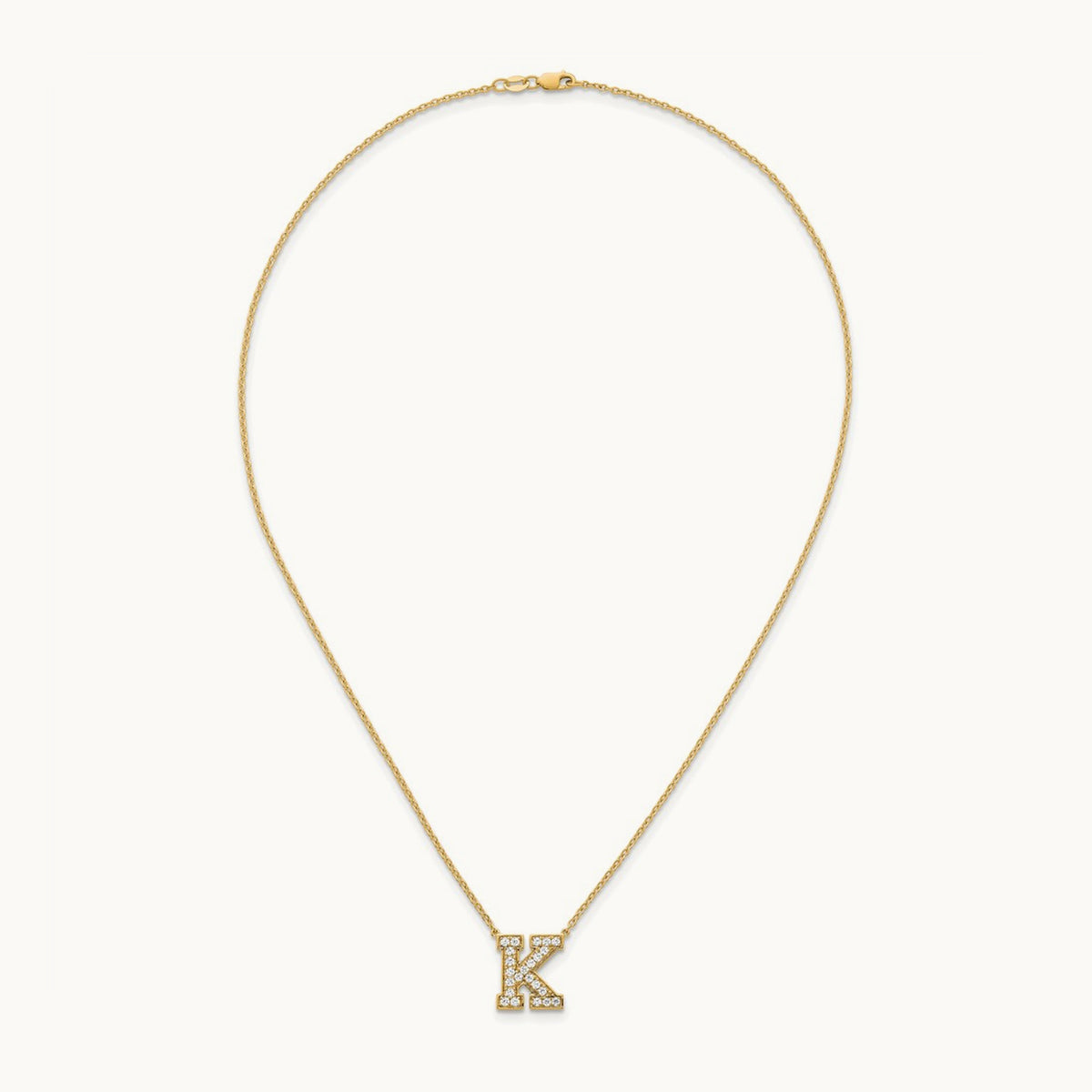 Initial Necklace, 0.50 ct tw Lab-Grown Diamond