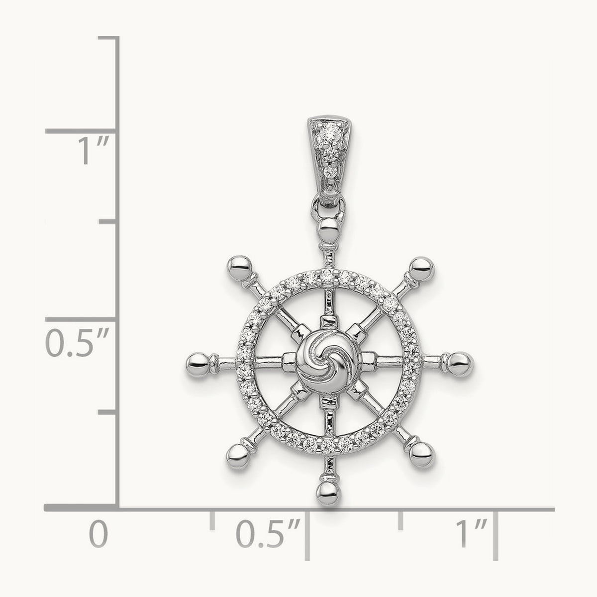 1/6ct. Diamond Ship Wheel Pendant — photo set