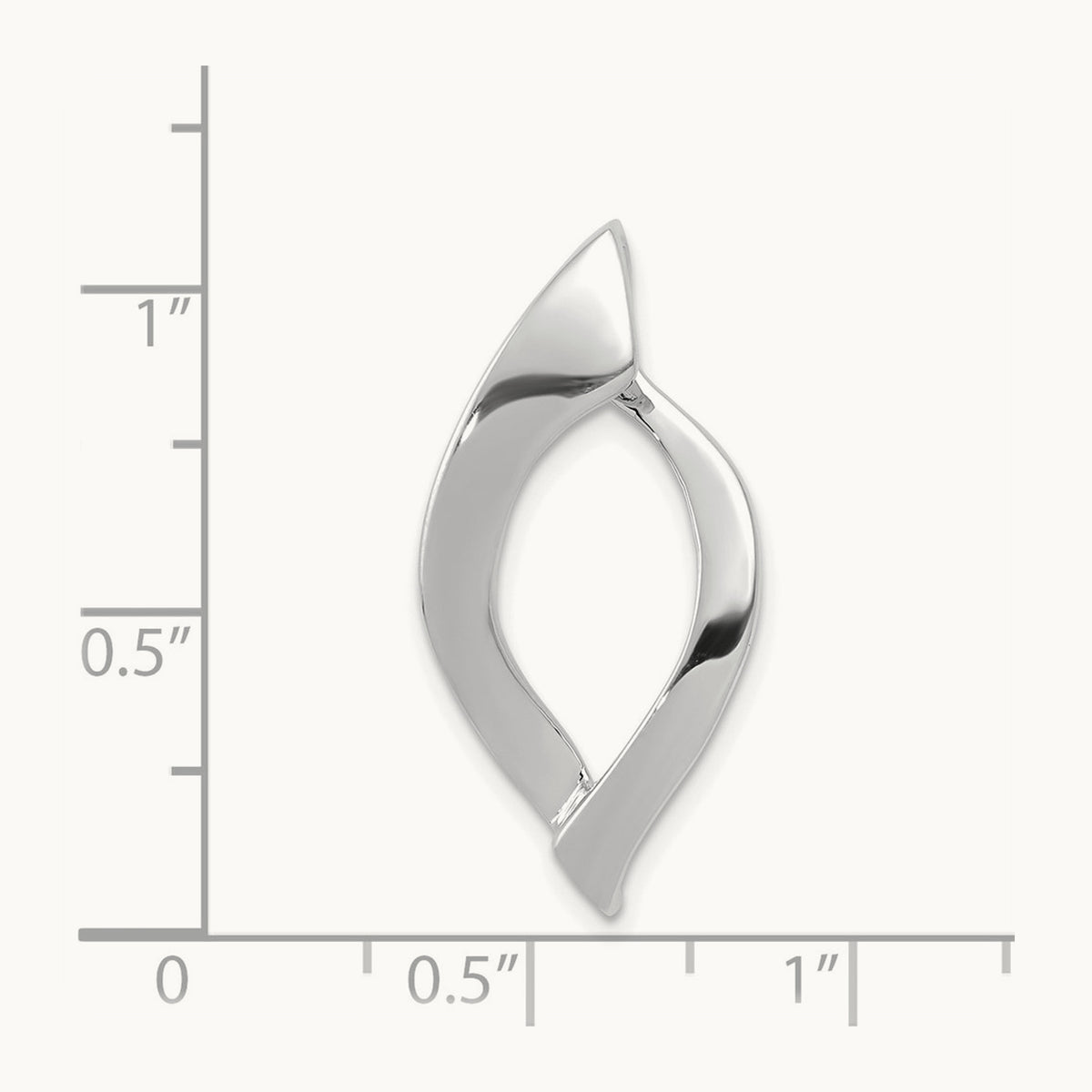 Fits up to Regular, 10mm Fancy Reversible Omega Slide, 8mm, 14K White Gold