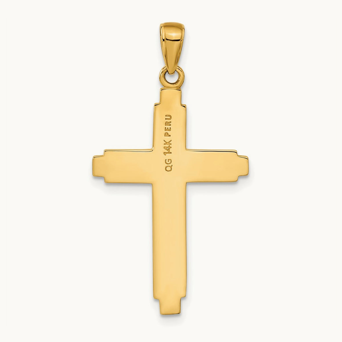 Solid Cross Pendant — 14K Yellow Gold