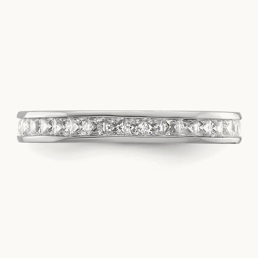 Polished 1ct Princess Channel Set Diamond Eternity Band