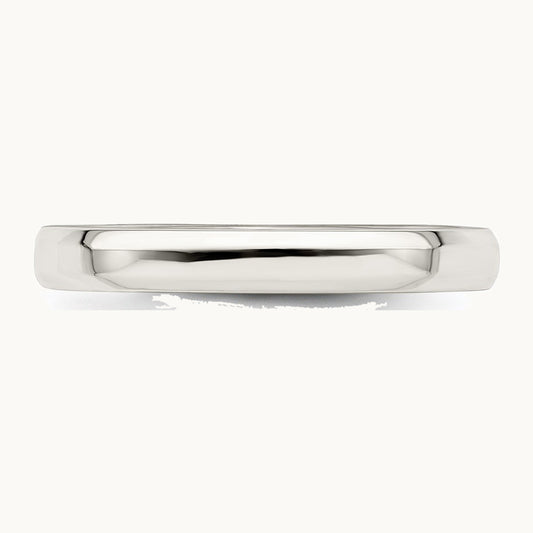 Sterling Silver 3mm Beveled Edge Band