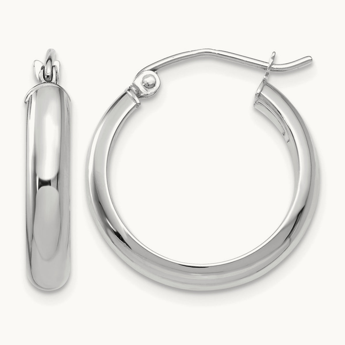 Hoop Earrings, 14K White Gold