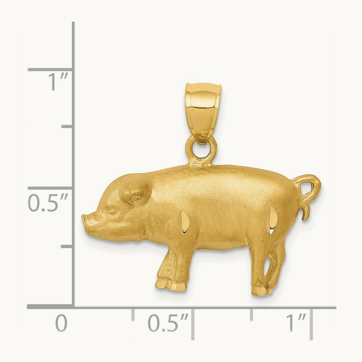 Diamond-cut Pig Pendant — 21.5mm