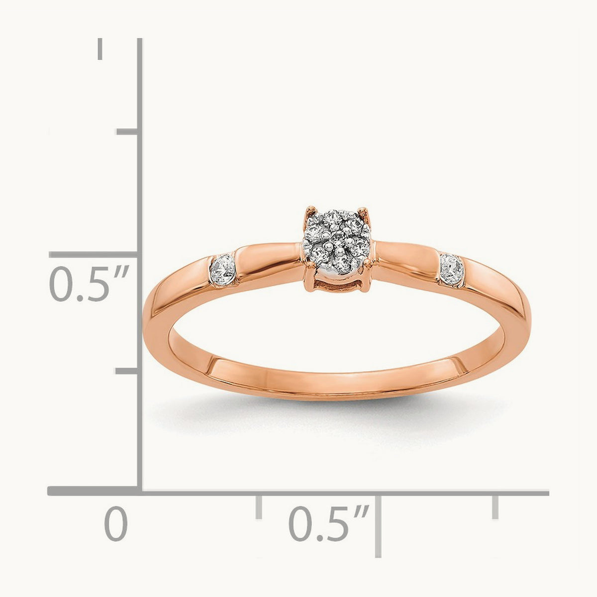 Diamond Cluster Ring — 14K Rose Gold