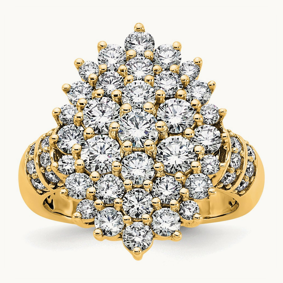Cluster Fashion Ring, 2.50 ct tw Lab-Grown Diamond — 14K Yellow Gold