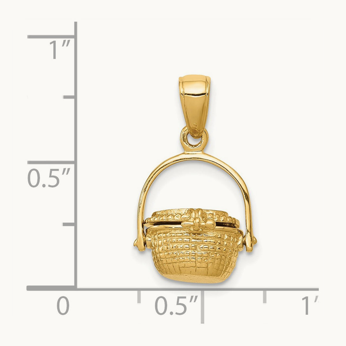 3-D Nantucket Basket Pendant, 14K