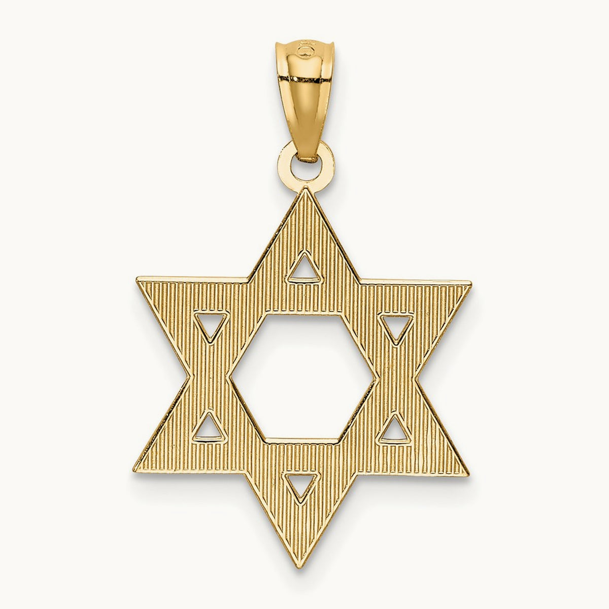 Diamond-cut Polished Star of David Pendant, 14K