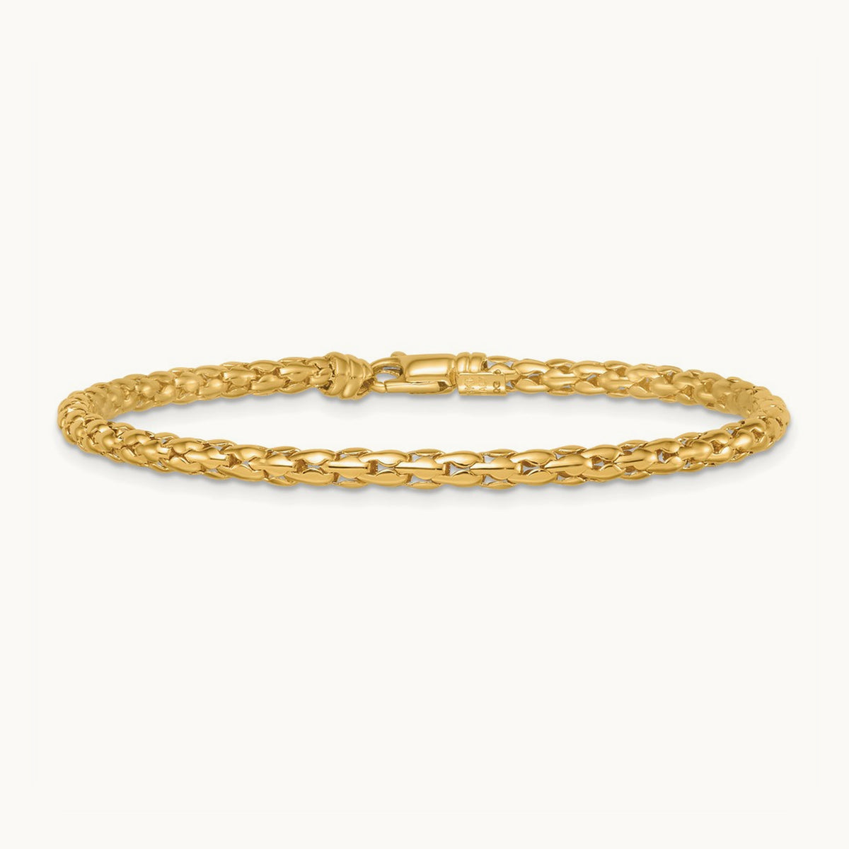Polished Fancy Bracelet, 3.5mm, 14K
