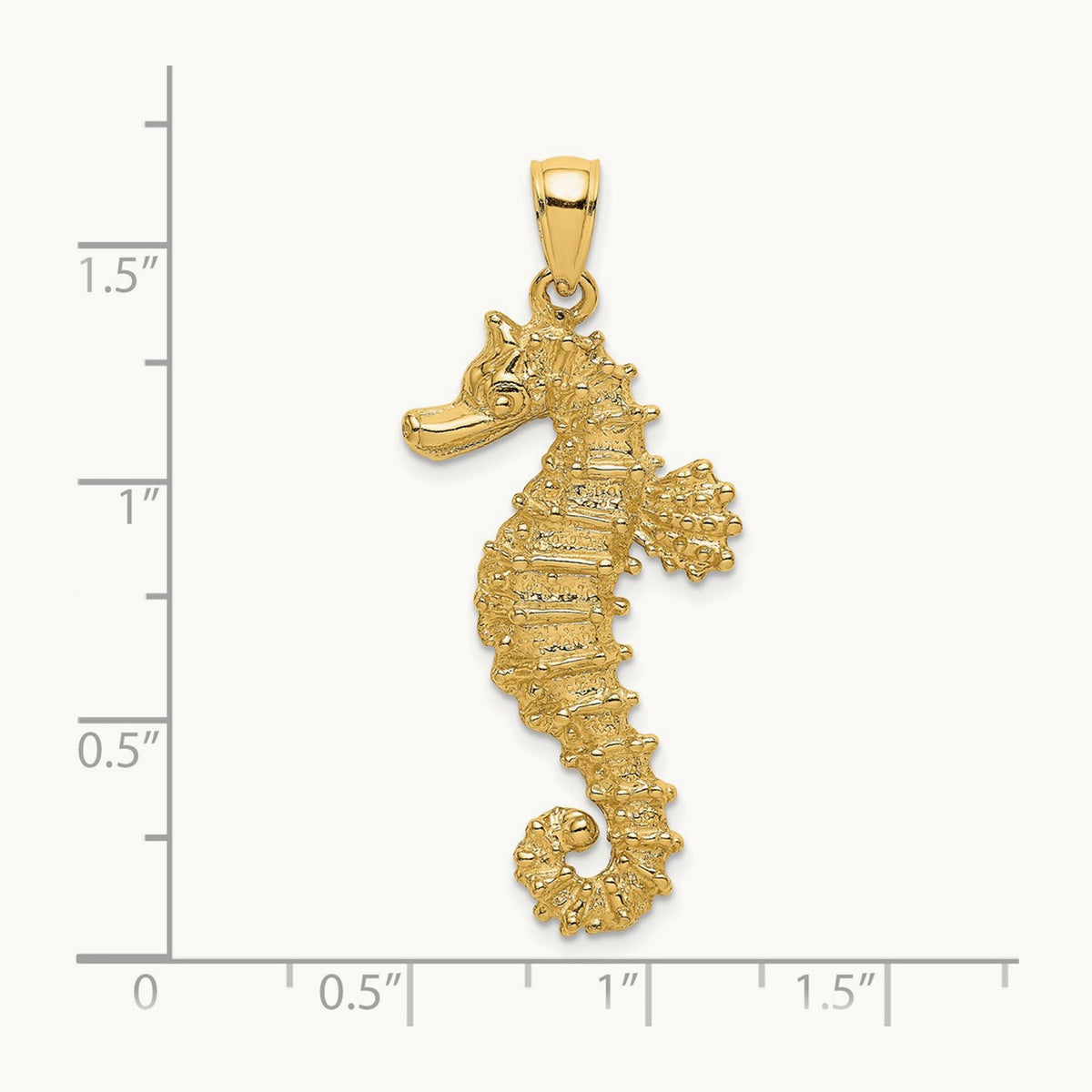 Textured Seahorse Charm — 25.15mm