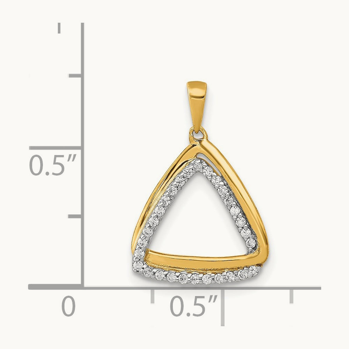 Diamond Double Triangle Pendant — 14K Yellow Gold