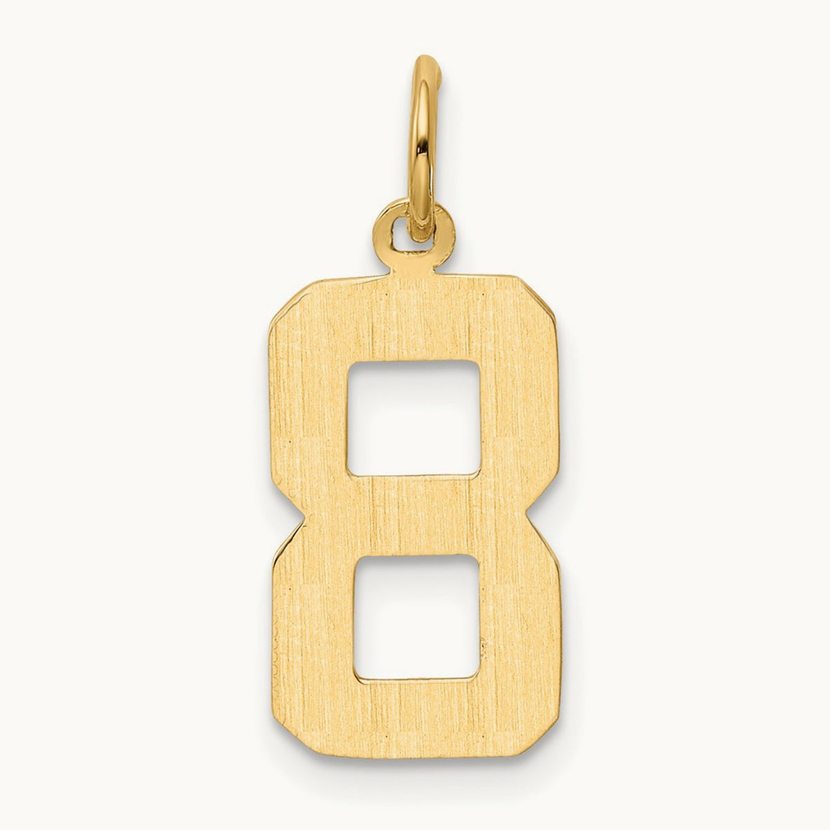 Medium Polished Number 8 Charm — 14K Yellow Gold, 18.61mm