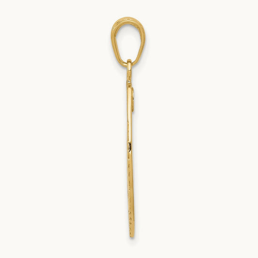 Polished Police Badge Pendant, 14K