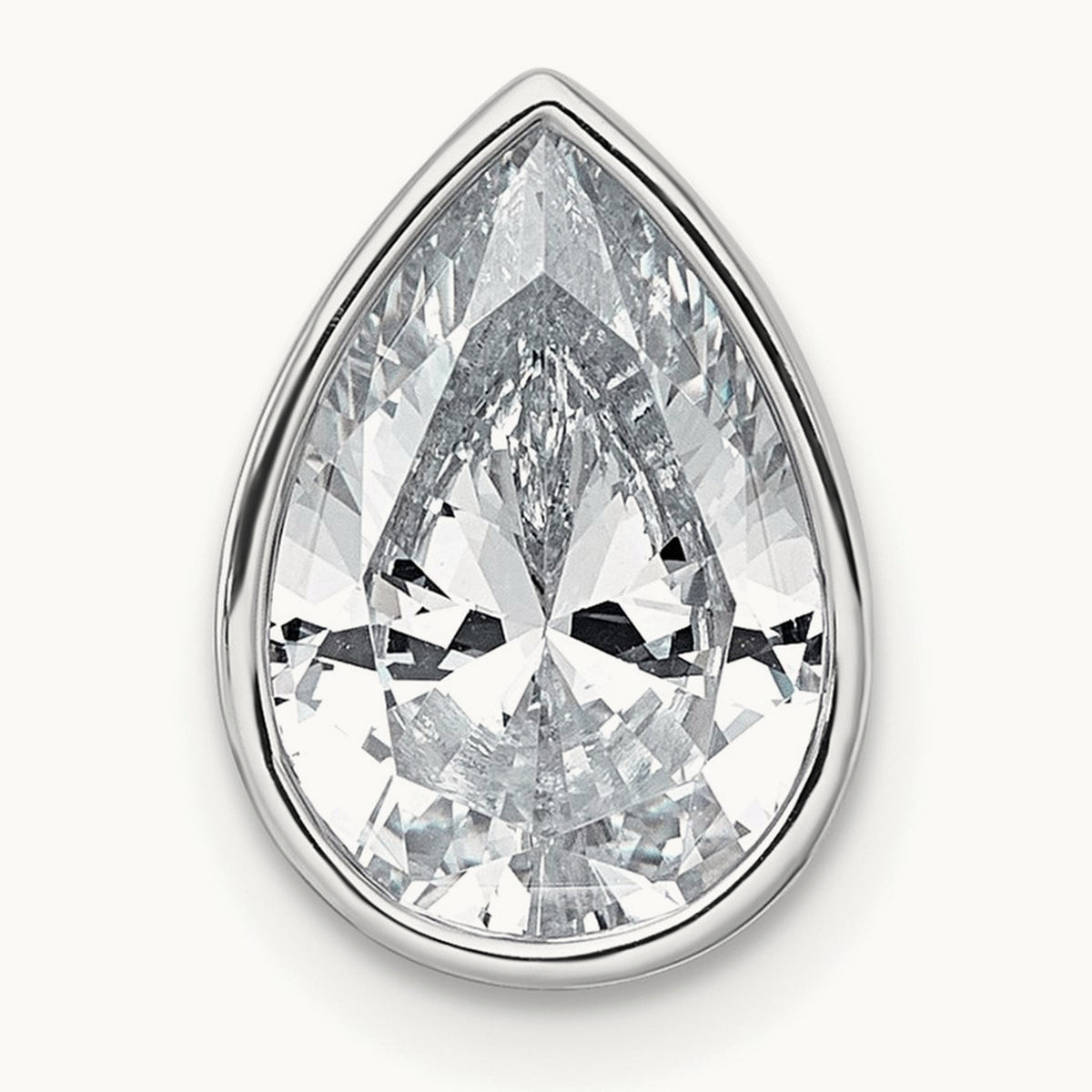 Pear Bezel Chain Slide, 0.25-3.00 ct tw Lab-Grown Diamond — 2 1/2 ct, 14K White Gold