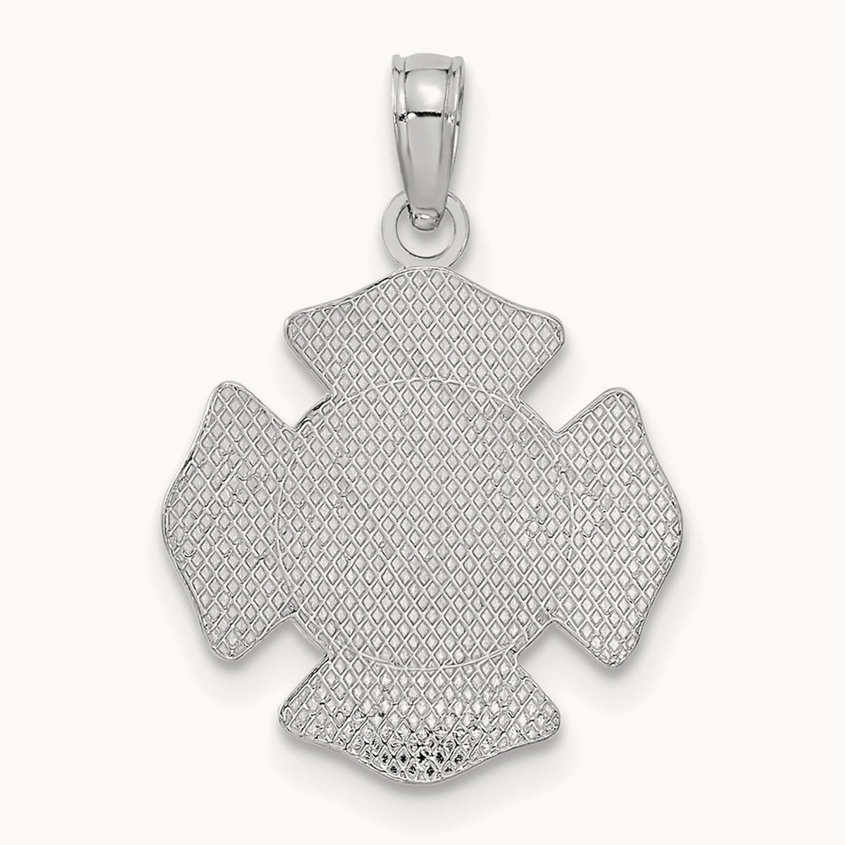 Small St. Florian Badge Pendant, 14K White Gold