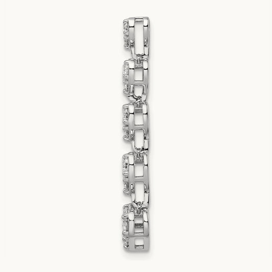 Five Heart Bar Chain Slide, 1.00 ct tw Lab-Grown Diamond