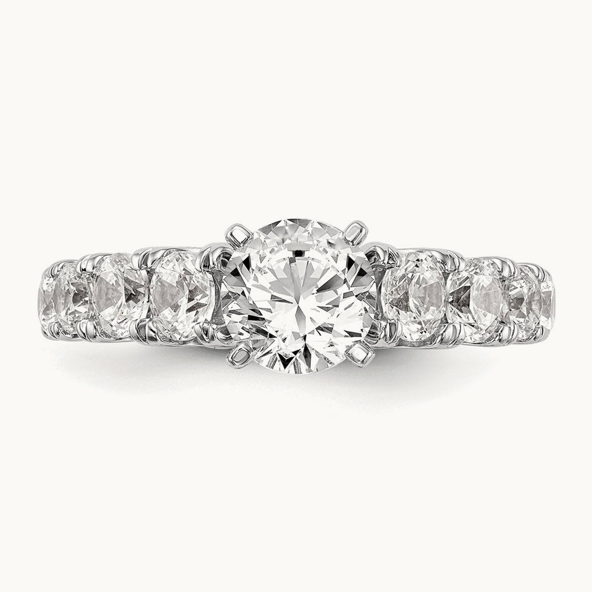 Peg Set Ring, 1.25 ct tw Lab-Grown Diamond — 14K White Gold