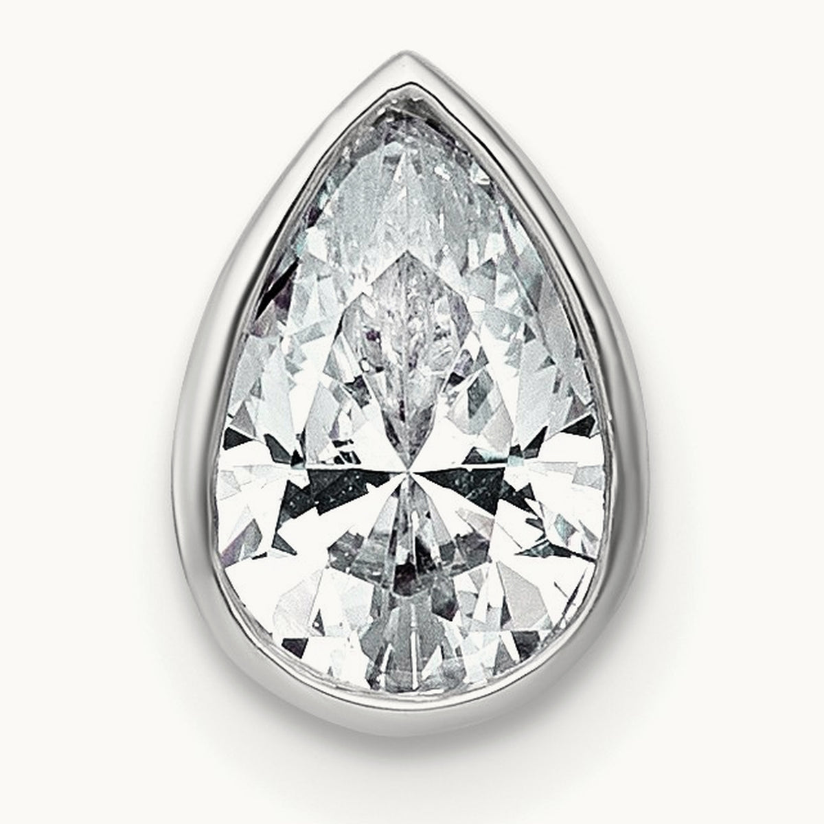 Pear Bezel Chain Slide, 0.25-3.00 ct tw Lab-Grown Diamond — 1 ct, 14K White Gold