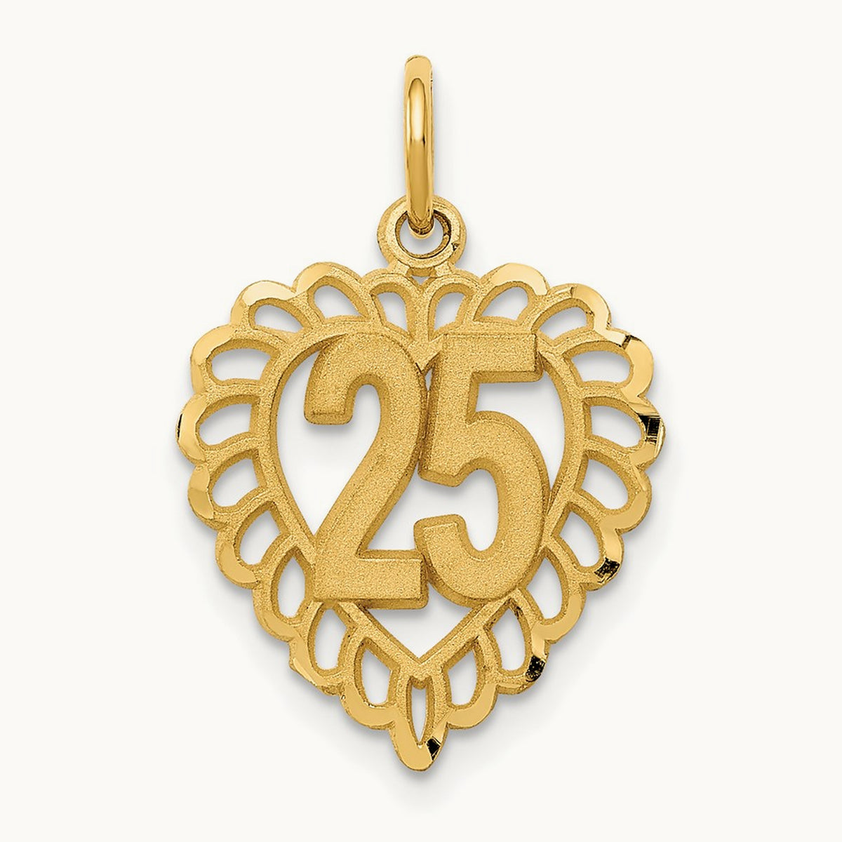 25 in a Heart Charm, 14K