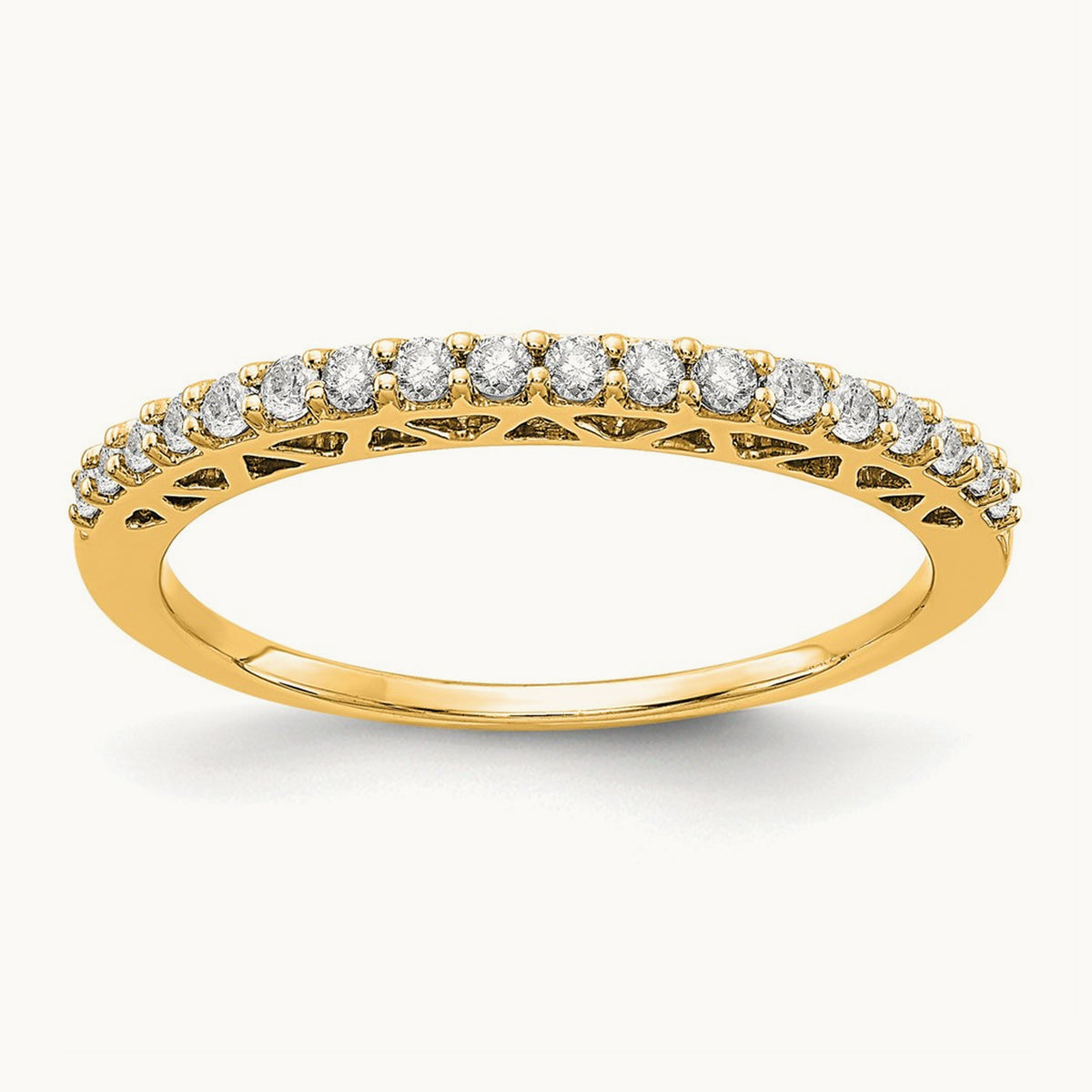 Wedding Band, 0.25 ct tw Lab-Grown Diamond — 14K Yellow Gold