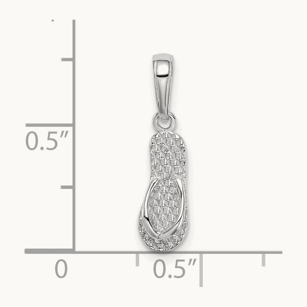 3D HAWAII Flip-Flop Pendant — 14K White Gold