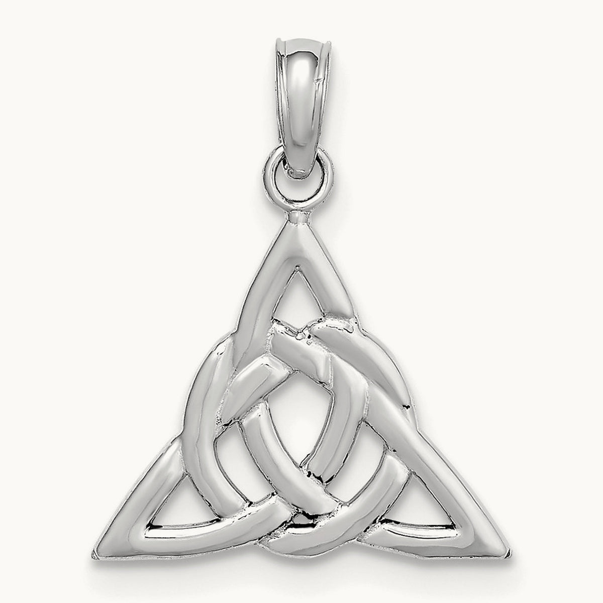 Celtic Trinity Knot Charm, 14K White Gold