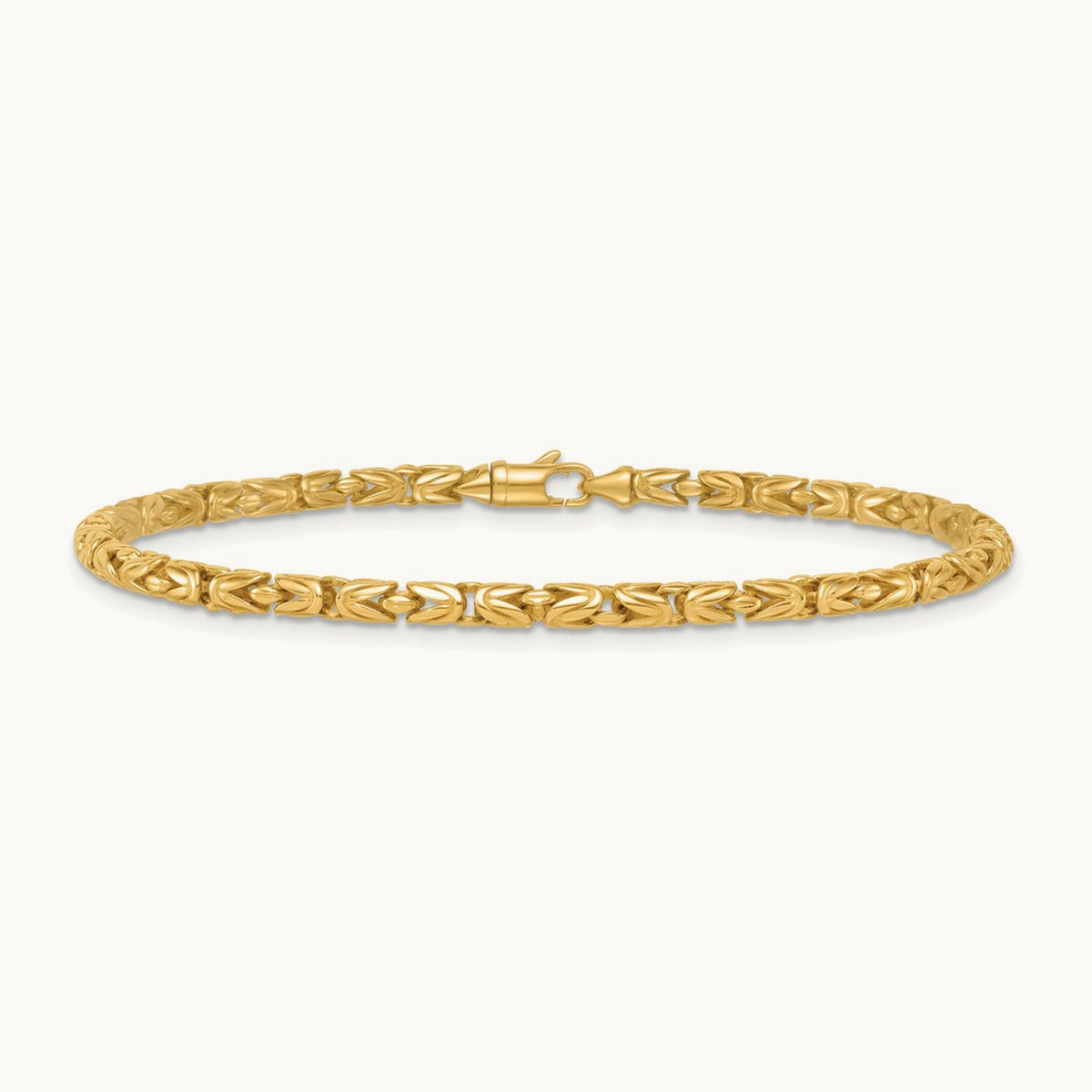 Polished Rounded Byzantine Link 7.5in Bracelet, 14K